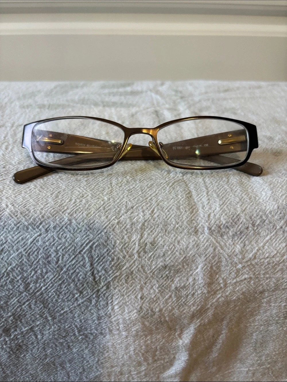 Tory Burch Vintage Brown Gradient Rectangular Optical Glasses